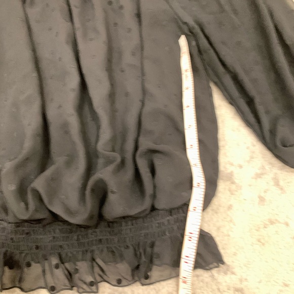 BCX black polka dot silky off shoulder top - Picture 7 of 10